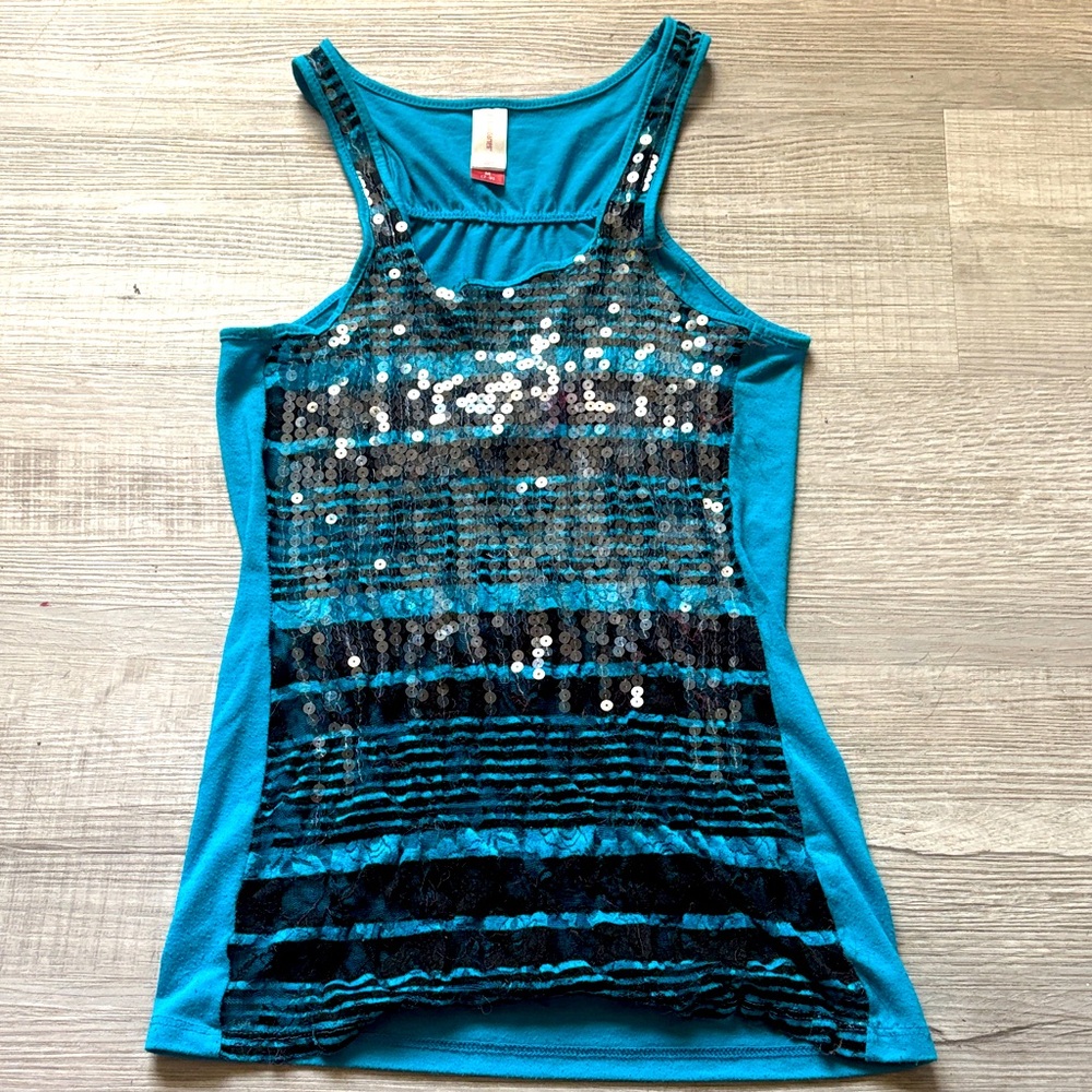 No Boundaries Teal Tank Top